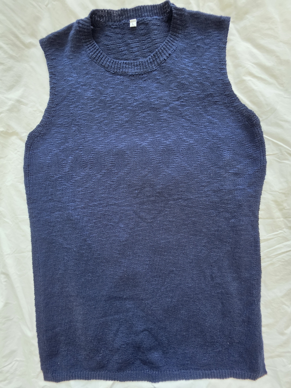 Knit Sweater Vest - Navy Blue Size L